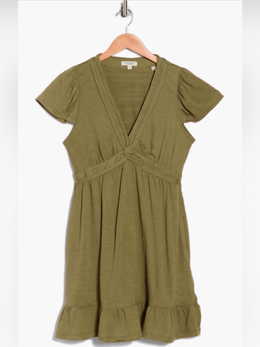Max Studio V-Neck Ruffle Mini Dress - Picture 3 of 4